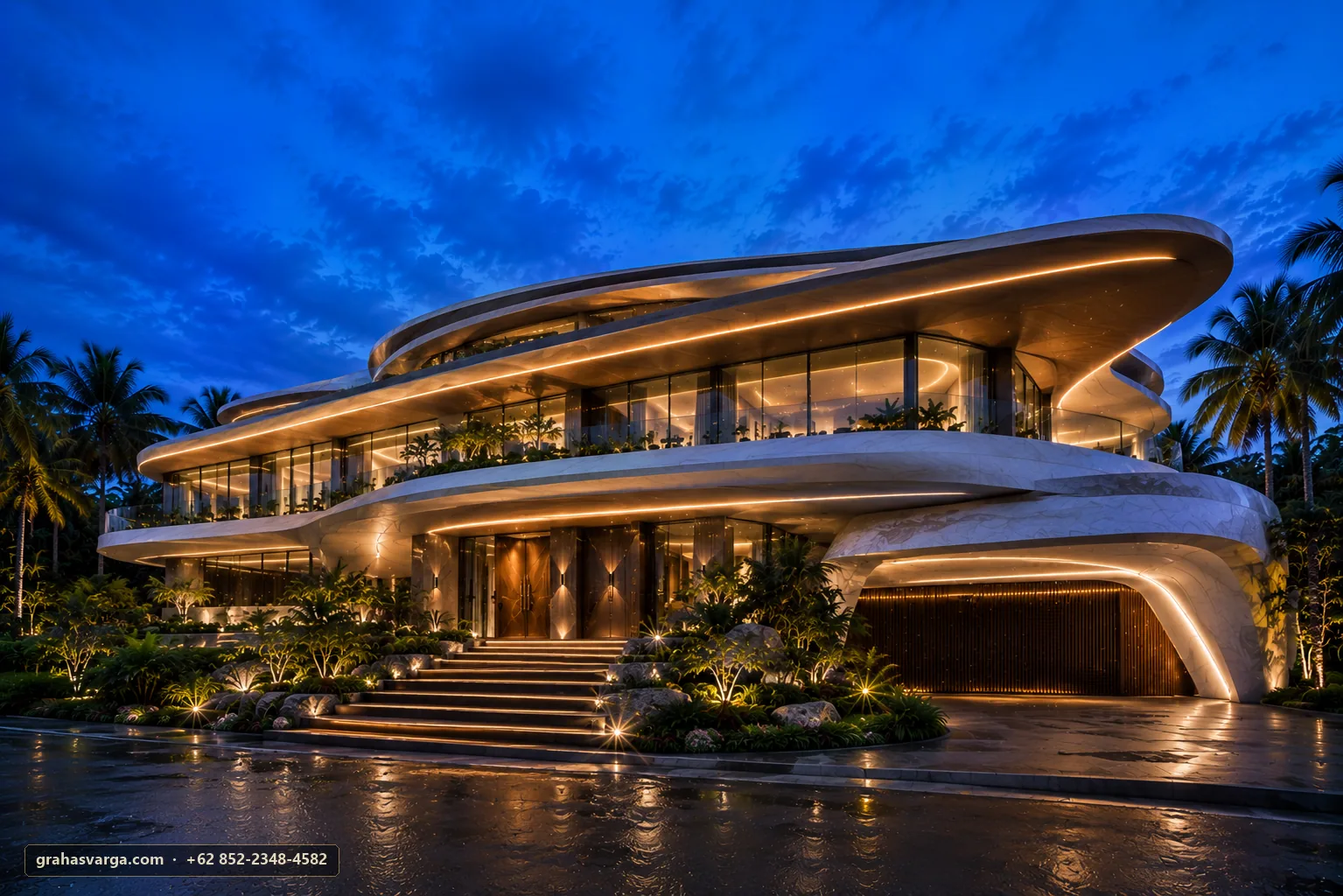 Arsitektur untuk kehidupan yang melampaui masa. — Graha Svarga · pandangan 3